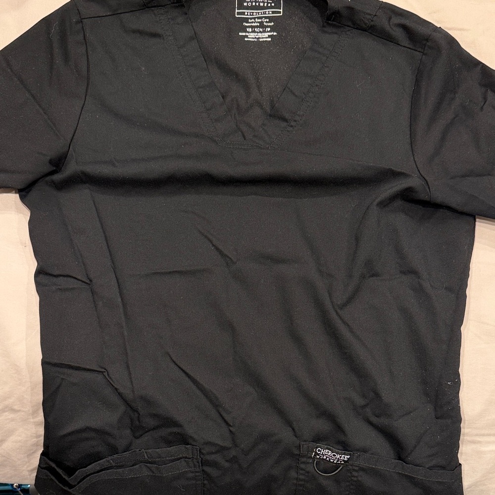 Black Scrub Set Top and Pant Cherokee